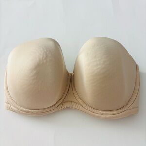 Wacoal Strapless Underwire Bra Nude Beige Size 38G Style 854119 non slip